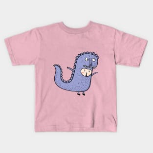 Children dress up wearing a monster mascot costume in an outdoor location Kids T-Shirt